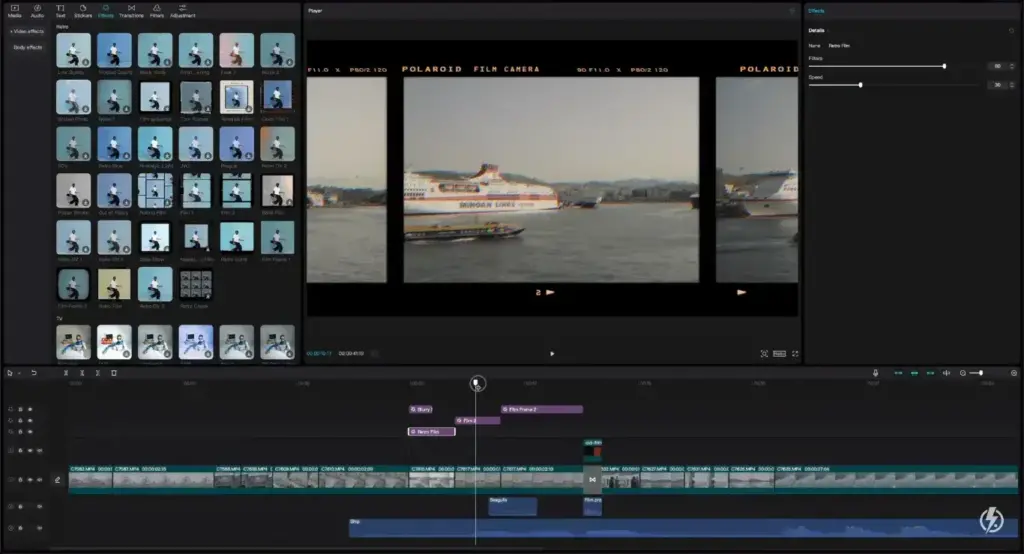 CapCut video editing with high-quality filters and effects