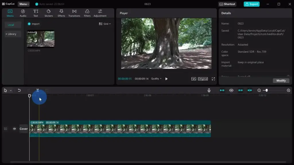 CapCut video editing on iOS