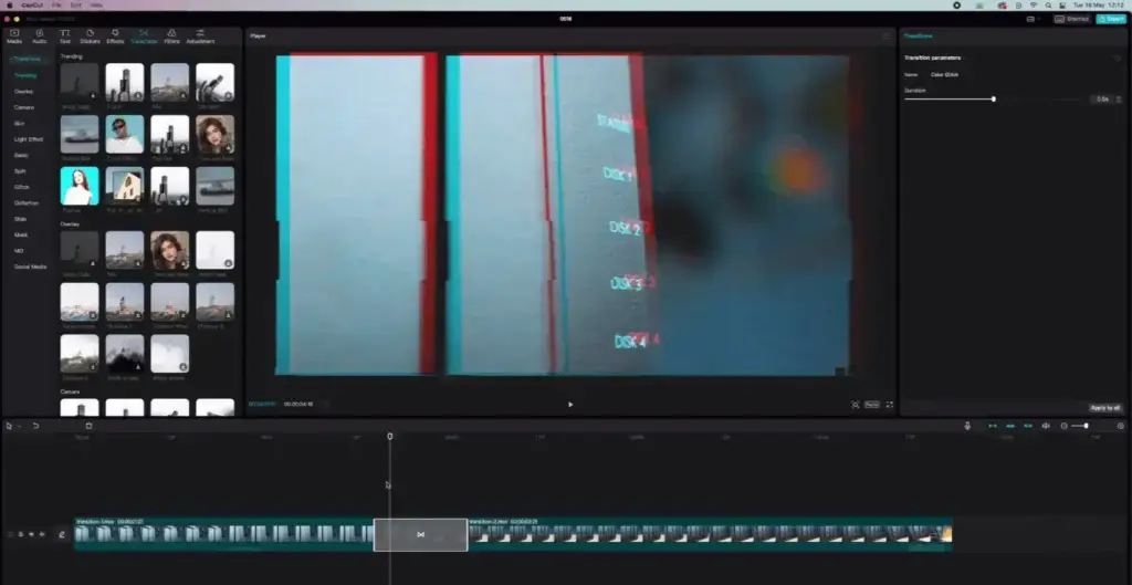 CapCut video editing on MacOS