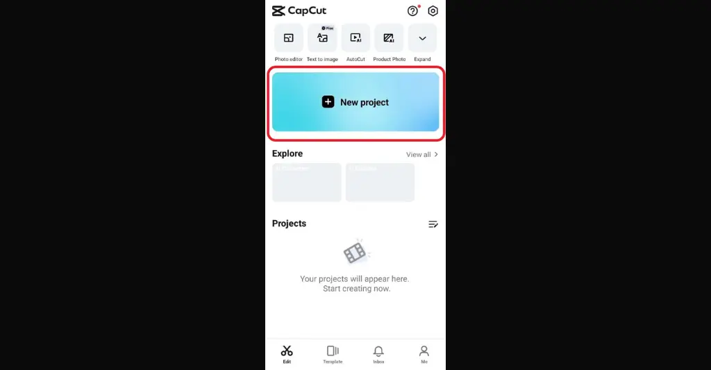 Click on the New Project button